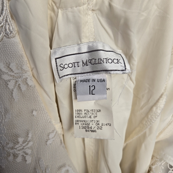 Vintage Scott McClintock Cream Lace Rose Dress - Picture 8 of 9